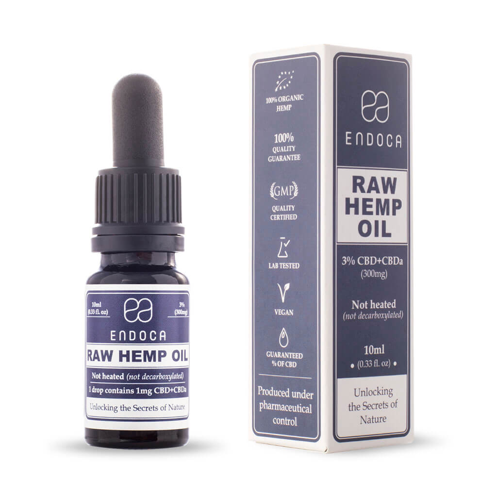 RAW Hemp Oil Drops - 300mg CBD + CBDa (3%)